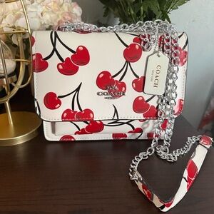 Red Cherry Print Crossbody Bag